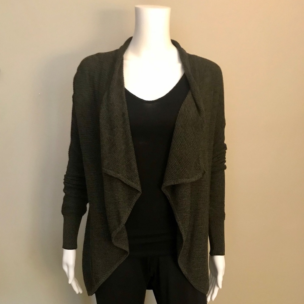 Express Drape Front Cardigan (Hunter Green)